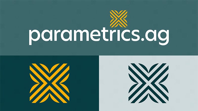 Primary logo for Parametrics.ag above two logo marks